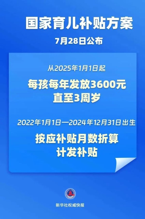 华亿配资 关注 | 每孩每年3600元！育儿补贴政策来了→